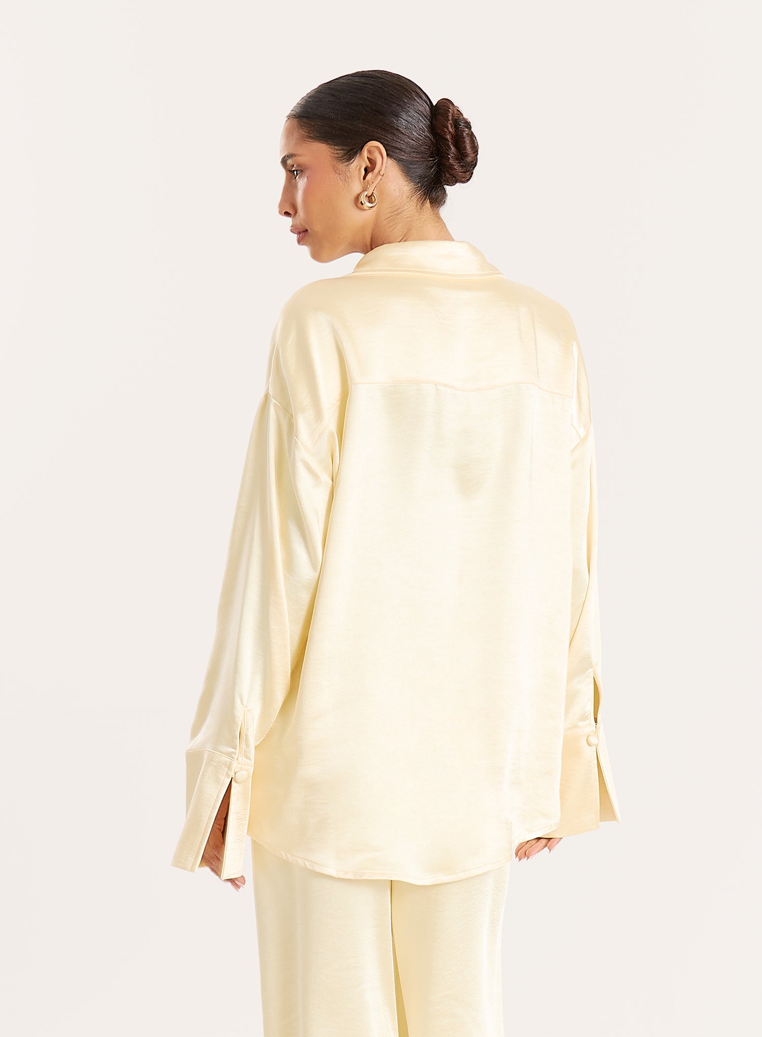 Lemon Oversized Satin Shirt
